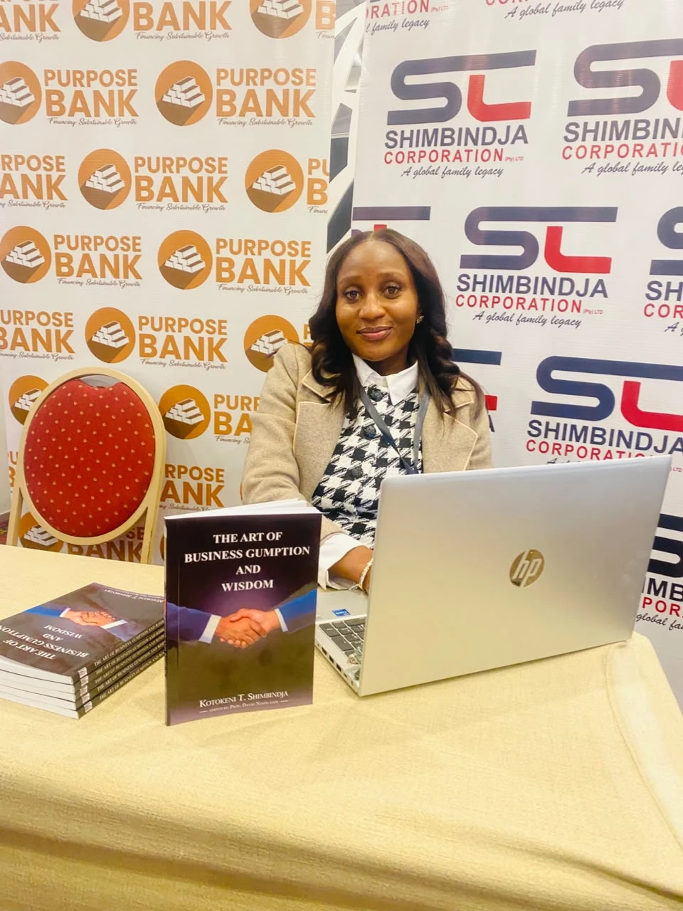 Book display at business event